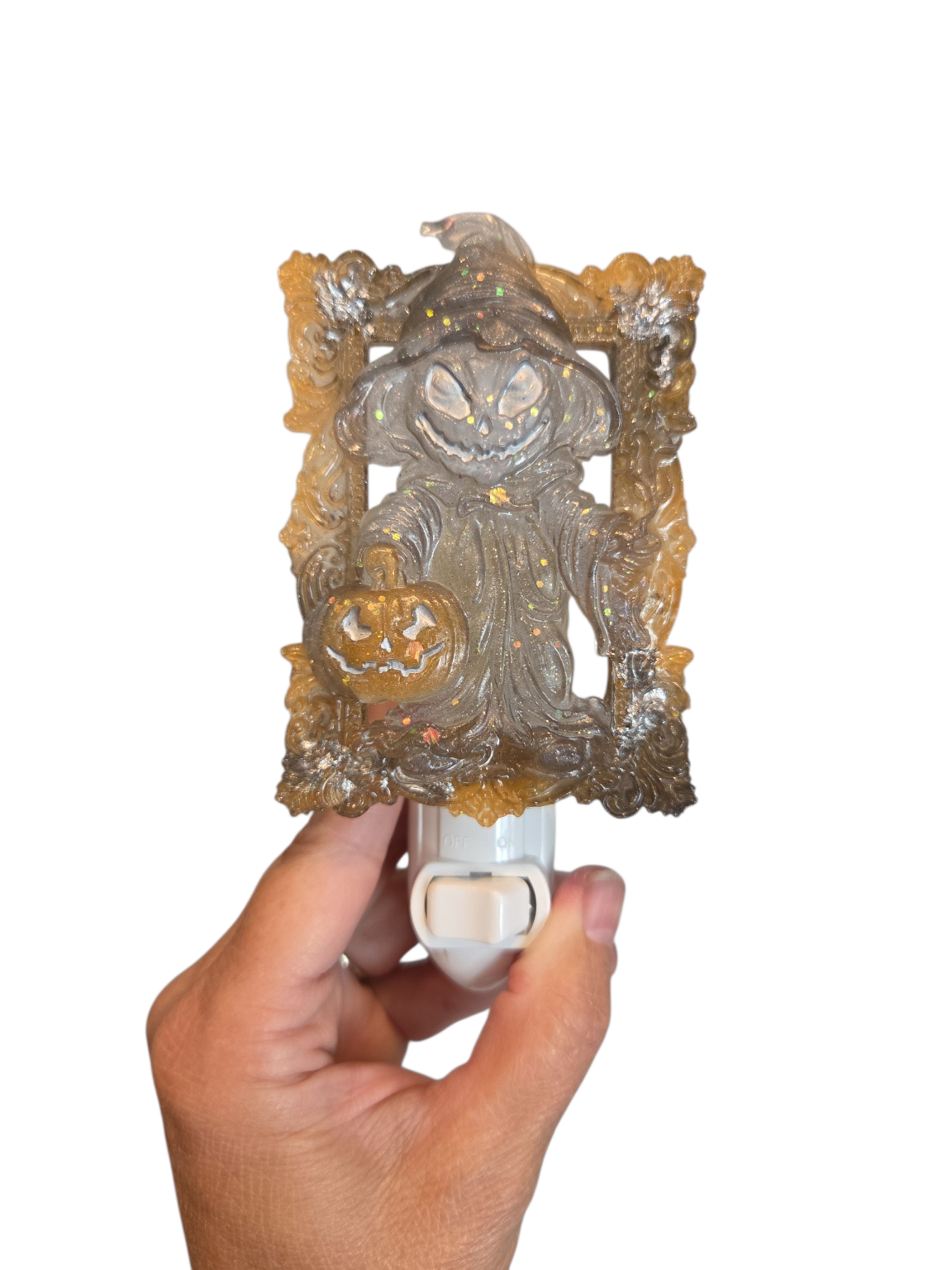 Framed robed Jack-O'-Lantern (night lights)