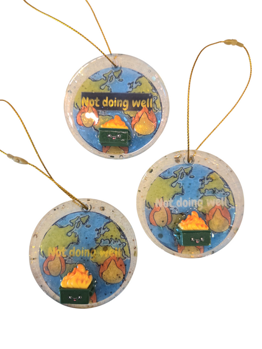 Dumpster fire ornaments (Not doing well)