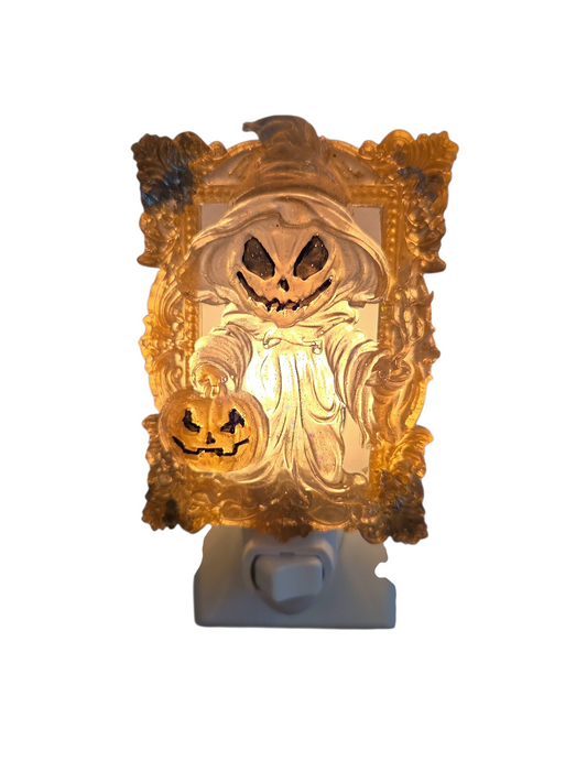 Framed robed Jack-O'-Lantern (night lights)