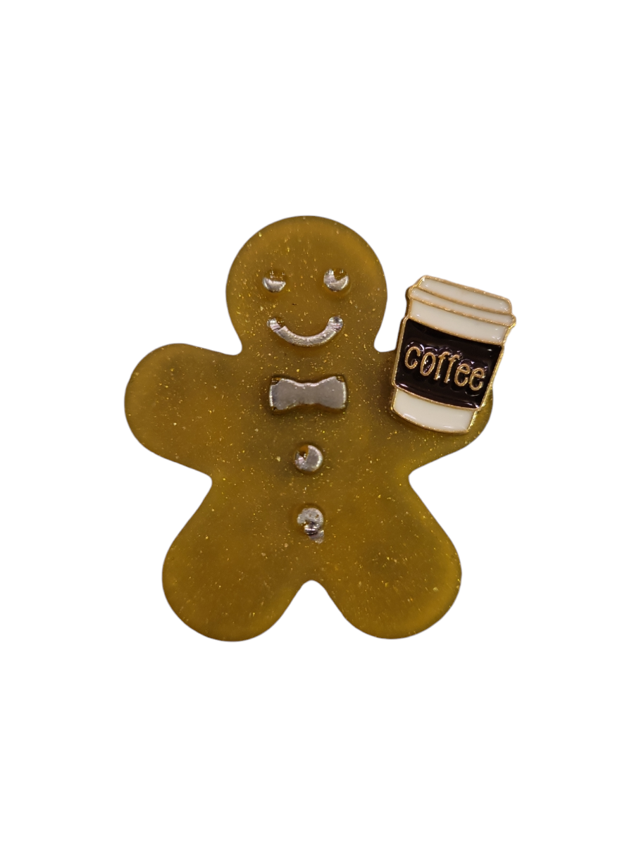 Gingerbread man with coffee (mangnets)