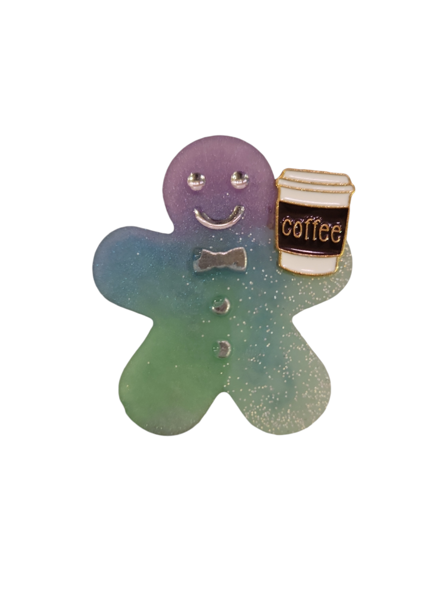 Gingerbread man with coffee (mangnets)