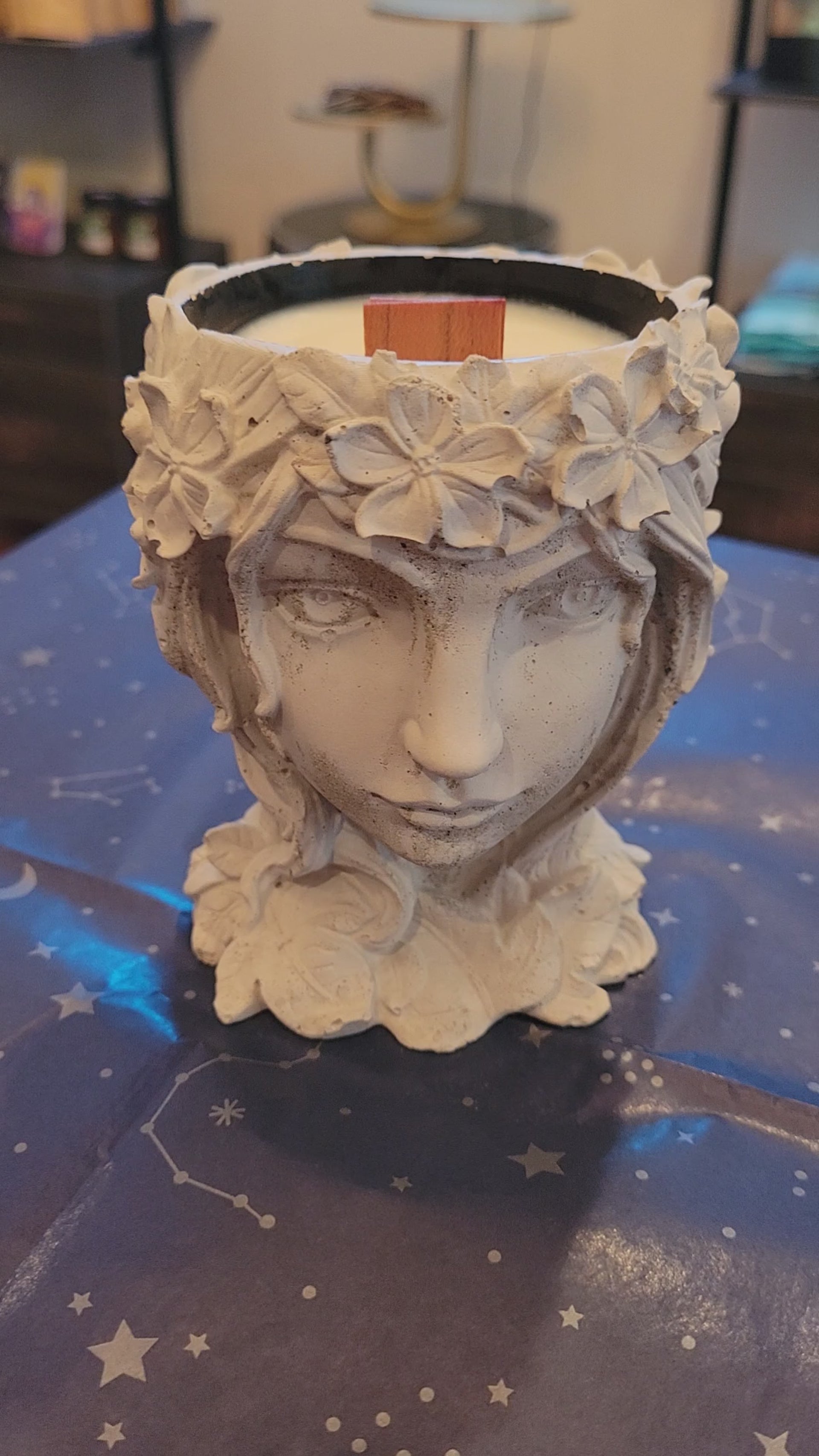 Candle, fae, woman, garden, gothic style