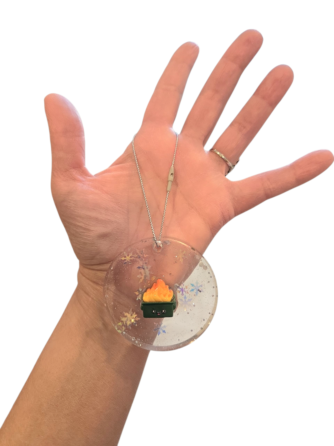 Dumpster fire blizzard (ornament)