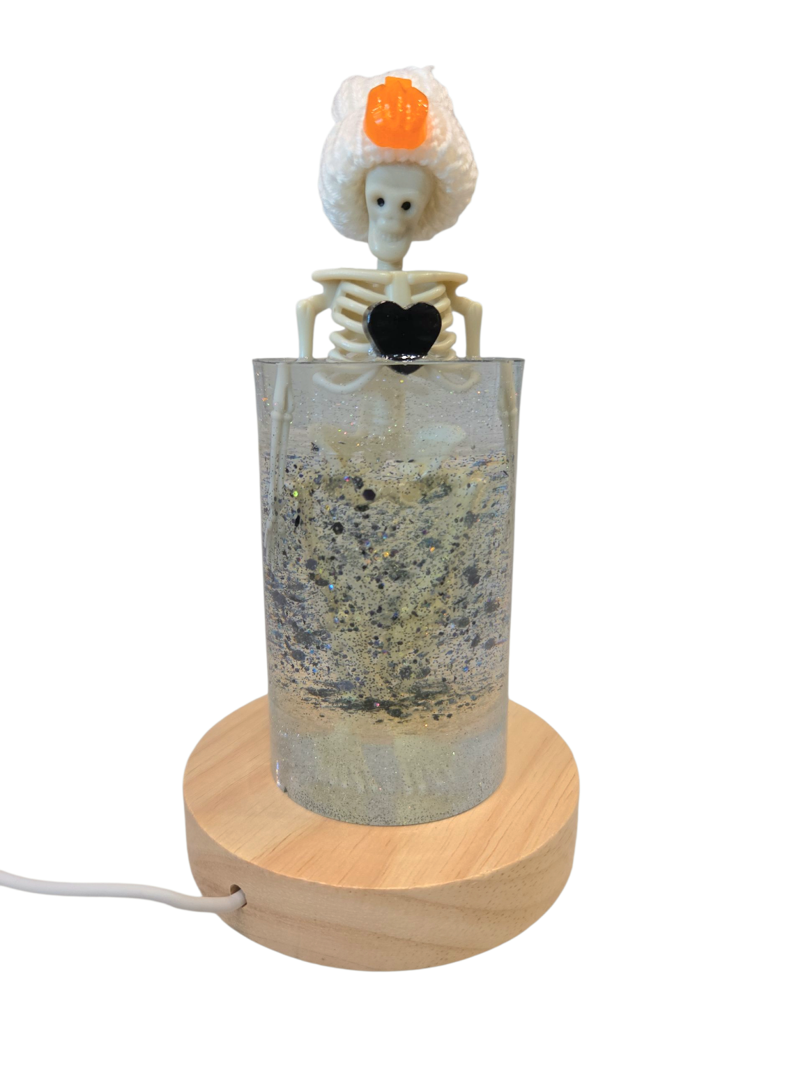 Skeleton night light (pumpkin beanie)