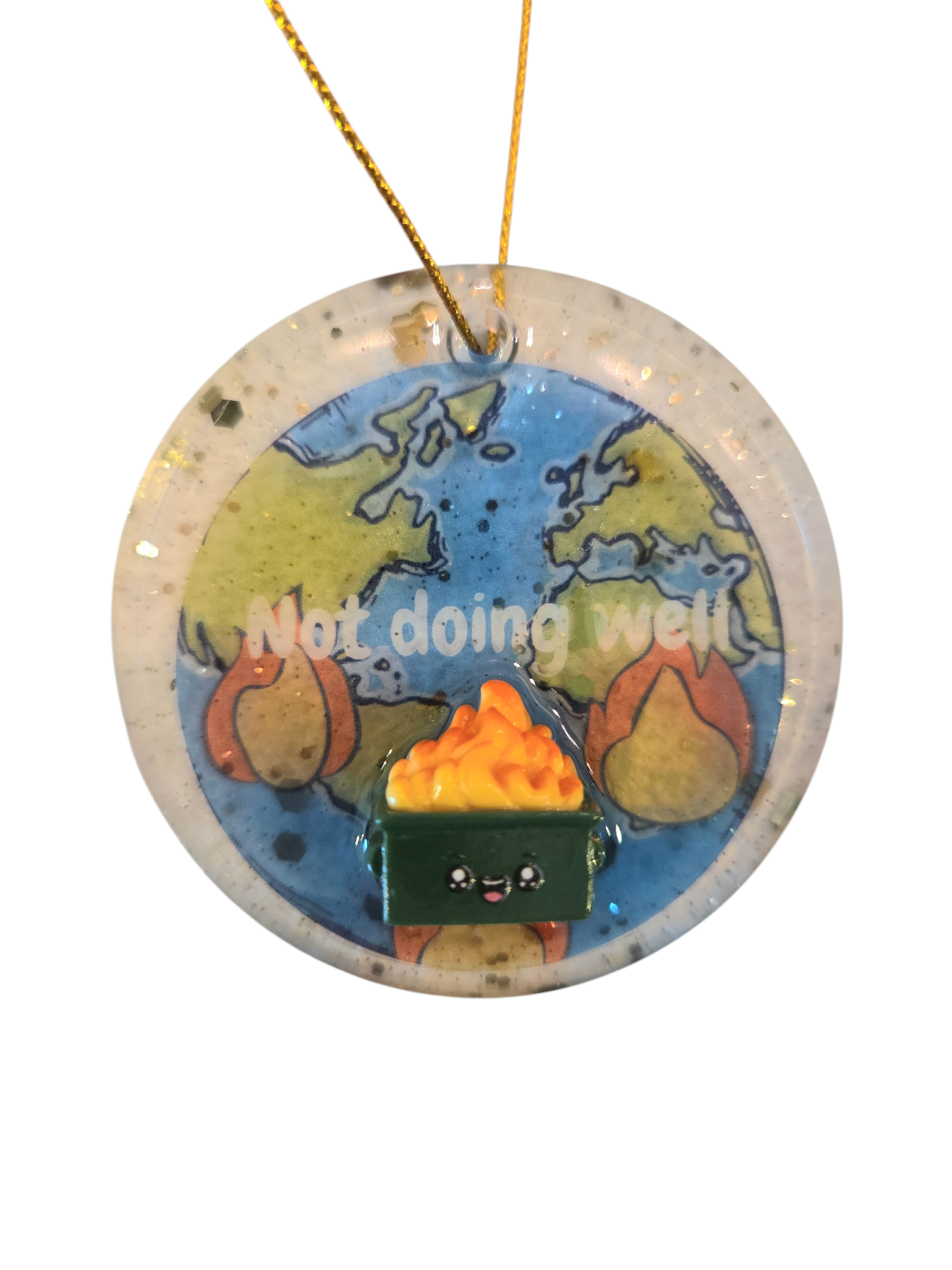Dumpster fire ornaments (Not doing well)