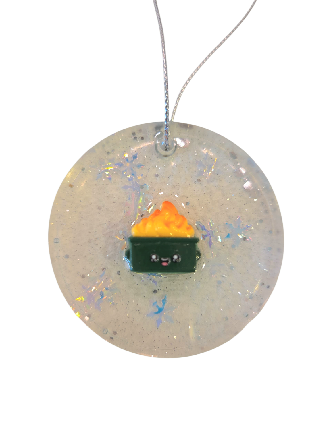 Dumpster fire blizzard (ornament)