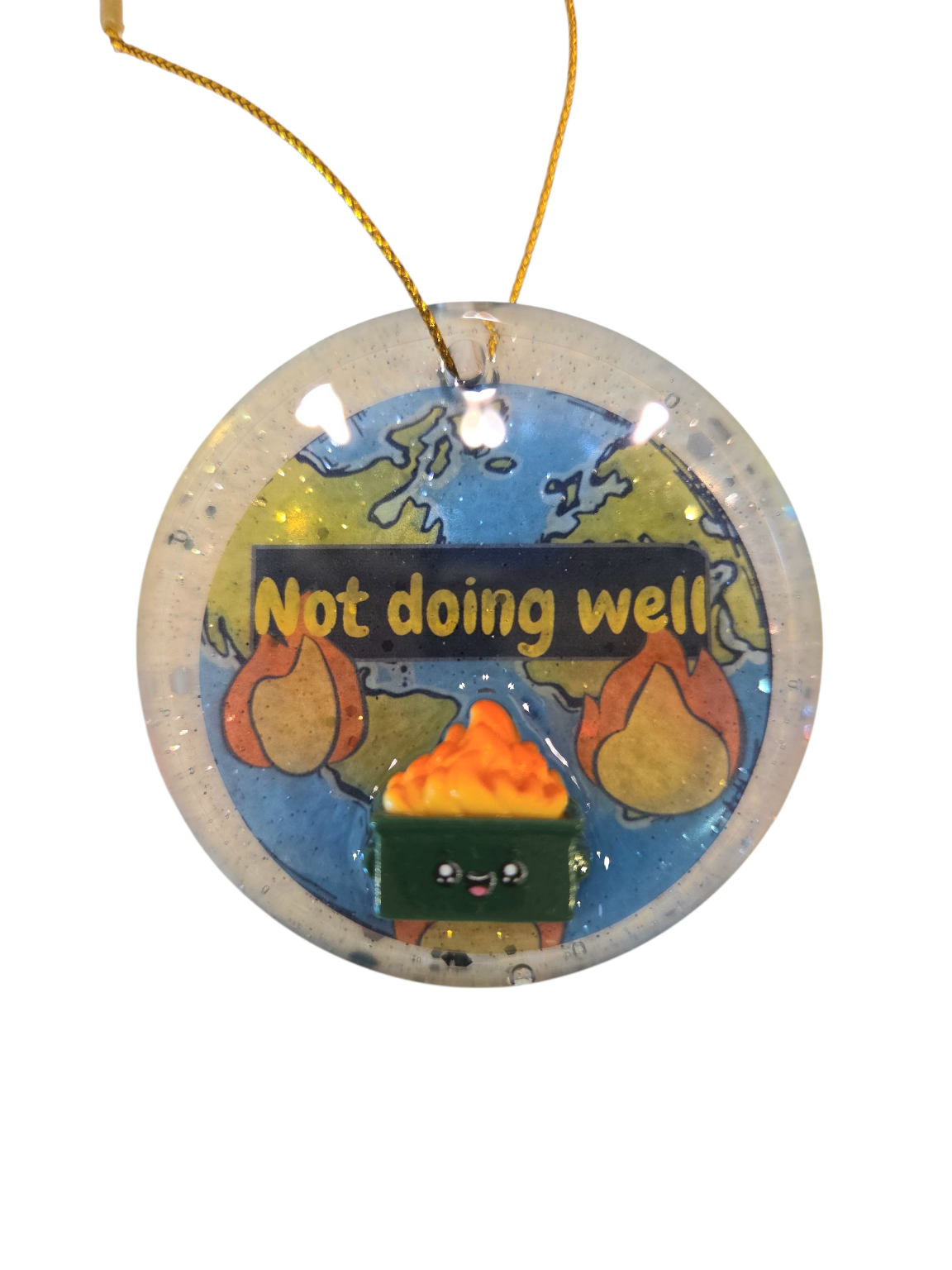Dumpster fire ornaments (Not doing well)