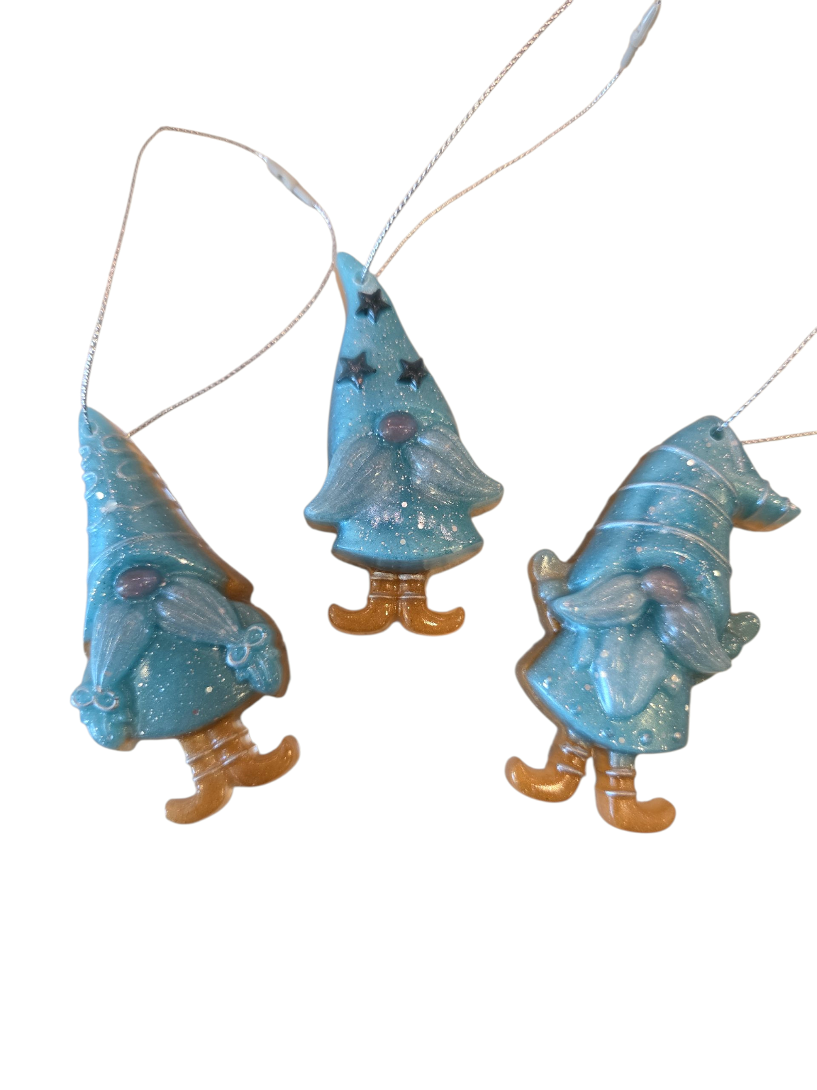 Gnome ornaments (icy blue)