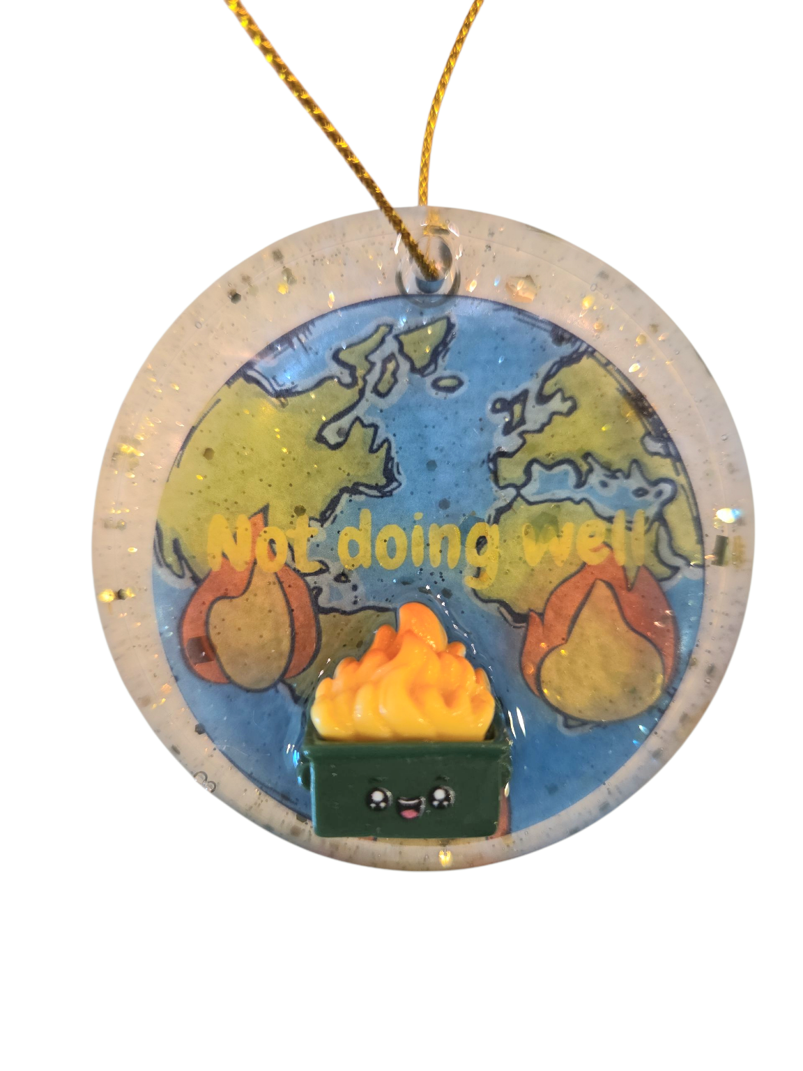 Dumpster fire ornaments (Not doing well)